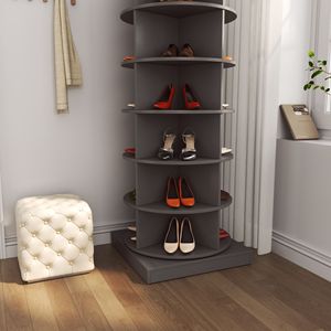 <b>Grey</b> 360 Degree Rotating 6-Layer Shoe Rack Premium Shoe <b>Cabinet</b> - Product Image 3