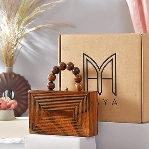 Elegant Natural Wooden Clutch Bag <b>Cheap</b> Price Handmade Women Evening <b>Purse</b> for Party Wedding Festive and Special Events - Product Image 4
