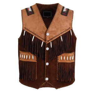 New Arrival Men High Quality Body Warmer Suede Leather Vest Vintage Brown Waist Coats for Men Fashion Wear - Product Image 1