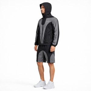 Chaqueta cortavientos de nailon reflectante personalizada OEM, traje deportivo ligero y transpirable, venta al por mayor B2B, chaquetas para hombre de EE. UU. - Product Image 3