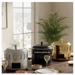 High Quality Metal Hotpot Tabletop Dinnerware Designer Luxury Casserole Hot Selling Wholesale Fancy metal Food Warmer - Product Image 1