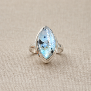 Natural Black Tourmaline Rainbow Moonstone Gemstone <b>Ring</b> 925 Sterling Silver Rose Gold Yellow Gold Plated Handmade Jewelry Her - Product Image 1