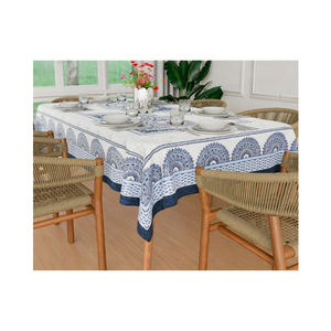 Hermoso mantel bordado floral crema nuevo 52x70 pulgadas tela ligera y cómoda Ideal para todas las estaciones y ocasiones - Product Image 1