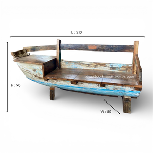 Sofá de Dos Plazas Hecho a Mano con Madera de Barco Reciclada, Duradero, para Hogar, Villa, Resort, Estilo Rústico, Muebles de Interior y Exterior, Venta al Por Mayor - Product Image 1