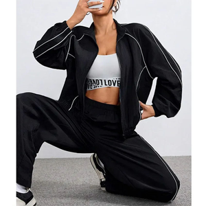 High Quality Nylon <b>Tracksuits</b> for Women Lightweight High Quality Custom Women Polyester Sweat Suit Wholesale Nylon <b>Tracksuit</b> - Product Image 4