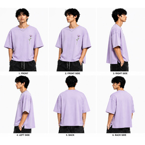 เสื้อยืดทรงบ็อกซี่ผู้ชายขายส่ง ผ้าคอตตอนพรีเมียมเนื้อหนา ทรงหลวม แขนสั้น รับทำโลโก้ตามสั่ง OEM ODM เสื้อผ้าแบรนด์ส่วนตัวสำหรับผู้ชาย - Product Image 6