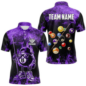Camisetas de Billar Personalizadas para Hombre, Transpirables, de Secado Rápido, Impresión Digital de Alta Calidad, Manga Corta, Nombre del Equipo Personalizado - Product Image 5