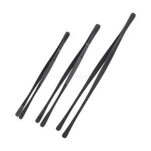 Pince de cuisine professionnelle en acier inoxydable noir mat pour la présentation culinaire – Outil de chef de précision - Product Image 1