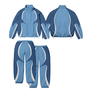 Conjunto deportivo de nailon personalizado para hombre, de alta calidad, de 2 piezas, ligero, holgado, estilo informal, cortavientos. - Product Image 3