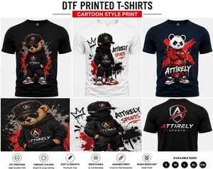 เสื้อยืดแขนสั้นผู้ชายทรงปกติ คอกลม สไตล์สตรีท ผ้าแคนวาส ระบายอากาศได้ดี พิมพ์ลาย DTF จาก ATTIRELY SPORTS - Product Image 1