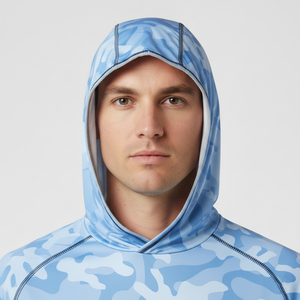 T-shirt à manches longues à capuche de pêche personnalisé de qualité supérieure, entièrement imprimé par sublimation, protection UV UPF 50, respirant et à séchage rapide - Product Image 3