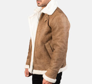 Blousons en cuir véritable pour homme, coupe slim décontractée, style motard, automne-hiver, coupe ample, fermeture éclair, imperméables, coupe-vent, effet délavé - Product Image 2