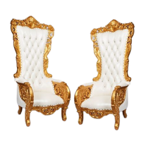 Fabriqué en Indonésie Royal King Throne Chairs Chaises à dossier haut pour hôtel et mariage Meubles design de luxe