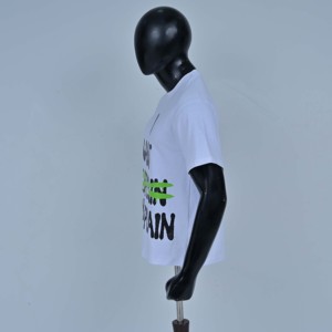 Mens White Short Sleeves O-Neck <b>T</b>-<b>Shirts</b> With Black Letter Print Regular Fit Street Style Top With Gothic Letter Logo Wholesale - Product Image 6