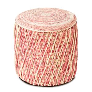 Hand Weaved Natural Seagrass <b>Pouf</b> Ottoman Boho Style Footrest Stool Accent Chair Liv Braided Pouffe Footstool - Product Image 1