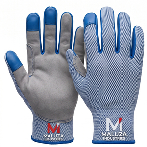MALUZA INDUSTRIES Professional Utility Mechanic Safety Work <b>Gloves</b> Reinforced Cuff Touchscreen Anti-Slip 12 oz Thickness 10" - Product Image 1