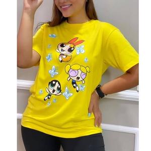 เสื้อยืดพิมพ์ลายคุณภาพสูงสำหรับผู้หญิงไซส์ใหญ่ ทรงหลวม คอกลม แขนสั้น สวมใส่สบายสำหรับฤดูร้อน รับสั่งพิมพ์ลายตามต้องการ จากบังกลาเทศ - Product Image 3