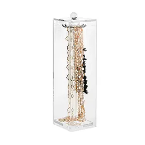 Hot Selling Acrylic Jewelry Organizer Necklaces Stand and Display Case for Dressing Table