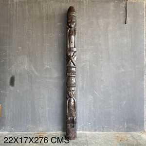 Panel de Pared de Madera Tribal Naga de la India, Tallado a Mano, Decoración Arquitectónica, Estilo Rústico Antiguo, para Interiores de Hotel, Combinable, 1 Contenedor - Product Image 6