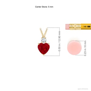 14K Pure Gold Heart-Cut <b>Ruby</b> Rabbit Ear Bale Pendant With Diamond 2026 New Arrival Valentine Day Gift Gemstone Pendant <b>Necklace</b> - Product Image 2