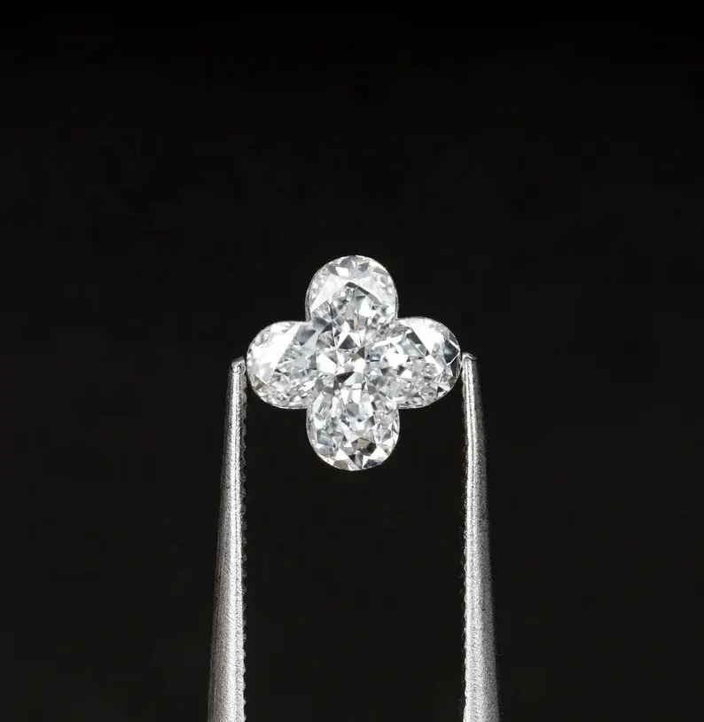 1.0 Ct 6.8 Mm Lab Gekweekte Diamant Vvsduidelijkheid Bloemendiamant Unieke Snit Maken Voor Verlovingsring Op Maat Gemaakte Sieraden Cadeau Voor Haar