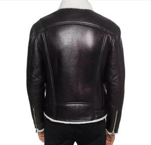 <b>Men</b> Rugged Leather <b>Jacket</b> Genuine Leather Casual Zip Front Durable Comfortable Breathable Quick-Dry Winter Regular Fit Outerwear - Product Image 4
