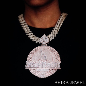 จี้ห้อยคอทรงกลมแบบสั่งทำพิเศษ "SELFMADE" ประดับเพชรโมอิสซาไนต์ VVS ชุบทอง 18K เงินแท้ S925 สไตล์ฮิปฮอป - Product Image 4