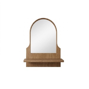 Trending Design Indian Manufacturer Acacia Wood Arch Shape Wooden Wall <b>Mirror</b> <b>with</b> <b>Tray</b> Modern Decorative Design Wall Mount - Product Image 5