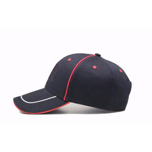 Custom Logo Baseball Cap Professional Red <b>Piping</b> Sport Hat 6 Panel Cotton Baseball Caps Outdoor Sun Protection Baseball Cap - Product Image 3