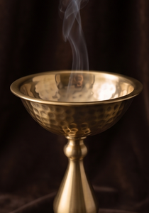 Iron Pedestal <b>Incense</b> <b>Burner</b> Gold Metal Hammered Chalice Censer <b>Cone</b> Ash Catcher Holder Wholesale - Product Image 4