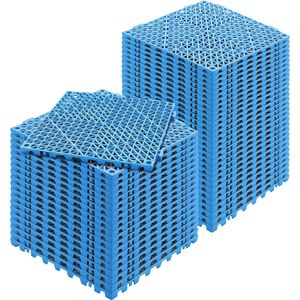 50 Pezzi Piastrelle Drenanti Incastrabili in PVC Morbido Blu 30x30 cm, Antiscivolo, per Pavimentazione in Plastica - Product Image 2