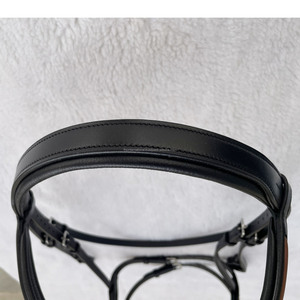 Haute qualité deux tons anglais Eventing cheval bride fantaisie cousu cuir correspondant matériel en acier inoxydable produit équestre - Product Image 3