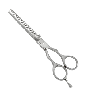 Ciseaux professionnels pour la retouche des cheveux, en acier inoxydable, à pointe arrondie, pour droitiers, manche long, usage en salon, fabriqués au Pakistan - Product Image 1