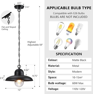 Lampe suspendue classique, élégante, en métal, luminaire suspendu au plafond pour la maison, salle à manger, cuisine, chambre à coucher, restaurant, décoration intérieure - Product Image 1