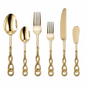 hot selling Elegant Metal Flatware Set With Green <b>Rose</b> Handles High Mirror Polish Dishwasher Safe Wedding Dining Cutlery - Product Image 4