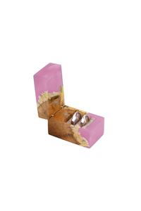 CUSTOM HANDMADE Wholesale Engagement <b>Proposal</b> Wedding Unique Double Slot Wooden and Resin Jewelry <b>Ring</b> <b>Box</b> - Product Image 6