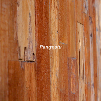 Elegantes Paneles de Pared de Teca Reciclada PANGESTU Indonesios con Diseño Geométrico Moderno para Entretenimiento en el Hogar