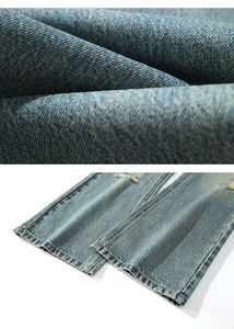 Nouveautés : Jean droit en denim pour homme, coupe classique, en coton respirant, délavé, style urbain, motif écossais, idéal pour l'été - Product Image 6