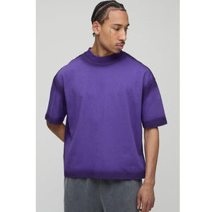 Camiseta de Cuello Redondo para Hombre, Estilo Casual, Manga Corta, Lisa, de Poliéster/Algodón, Tejido de Punto, Estilo Urbano Básico para Verano - Product Image 1
