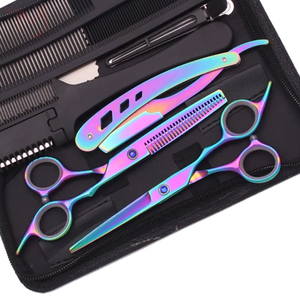 Ciseaux de coiffure, ciseaux à effiler, peigne rasoir, ensemble d'outils professionnels en acier inoxydable pour salon de coiffure - Product Image 3