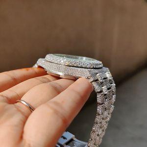 Reloj de Lujo con Incrustaciones de Diamantes de Imitación VVS Moissanite de Acero Inoxidable de Alta Calidad, 25 CT, para Hombre y Mujer - Product Image 5