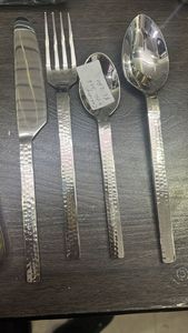Ensemble de cuillères et fourchettes à salade en acier inoxydable avec manche en forme de branche d'arbre, luxe, pour hôtel, restaurant, mariage, couverts de service pour la maison - Product Image 6