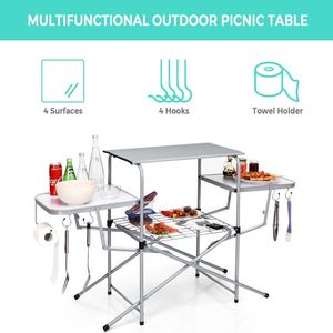 Foldable Outdoor <b>BBQ</b> <b>Table</b> Grilling Stand Convenient Portable <b>Tables</b> for Outdoor Activities - Product Image 2