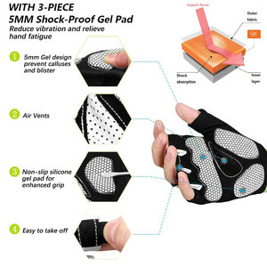 Guantes de Ciclismo de Medio Dedo para Hombre, Microfibra Transpirable, Ligeros, Absorbentes de Humedad, Precio al por Mayor - Product Image 3