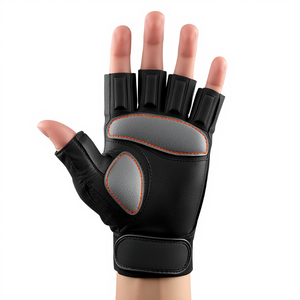 Gants de hockey sur gazon en PVC personnalisés à demi-doigts pour la main gauche, rembourrés, protection athlétique, pour matchs et entraînements, équipement sportif, vente en gros - Product Image 2