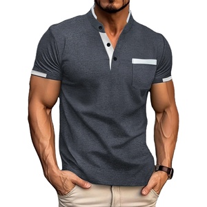 T-shirt polo chic orange coupe ajustée pour homme Vêtements streetwear basiques confortables en coton avec motif uni sans logo Top - Product Image 5