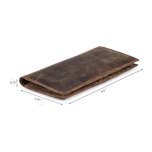 Cartera Larga de Cuero Vacuno Auténtico para Hombre y Mujer, con Logotipo Personalizado en Relieve, Ranuras para Tarjetas de Crédito, Billetes y Monedas, Bolsillo con Cremallera y Ventana - Product Image 2