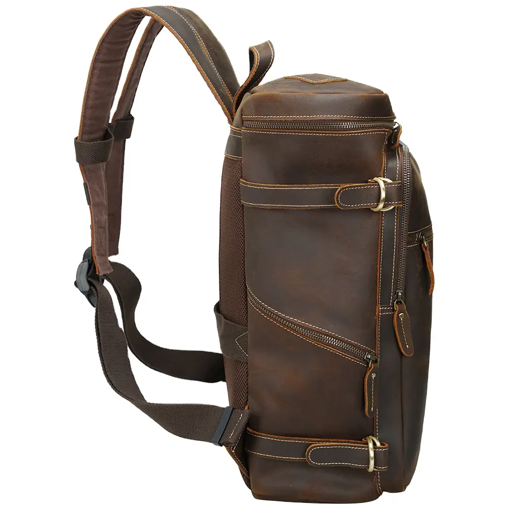 Sac à dos en cuir pour hommes, sac à dos de grande capacité avec Logo personnalisé pour ordinateur portable pour voyage