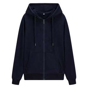 Ventes en gros de sweats à capuche de haute qualité 100% coton, coupe classique, couleur unie, logo imprimé personnalisé, fermeture éclair intégrale pour hommes - Product Image 2