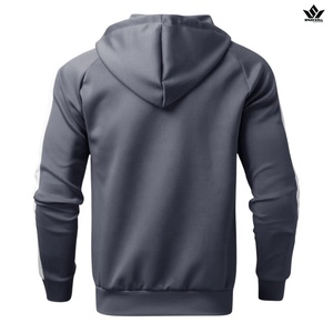 Ensemble de survêtement gris à capuche pour homme – Sweat-shirt zippé et pantalon de jogging en coton uni – Tenue de sport décontractée pour l'automne - Product Image 3